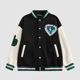 Baseballjacke mit Erdstickerei